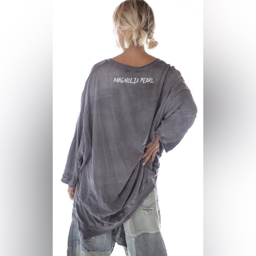 Magnolia Pearl Cotton Jersey Oversized Hi Lo Baja Surf Francis Pullover Tee, OS - Picture 3 of 9